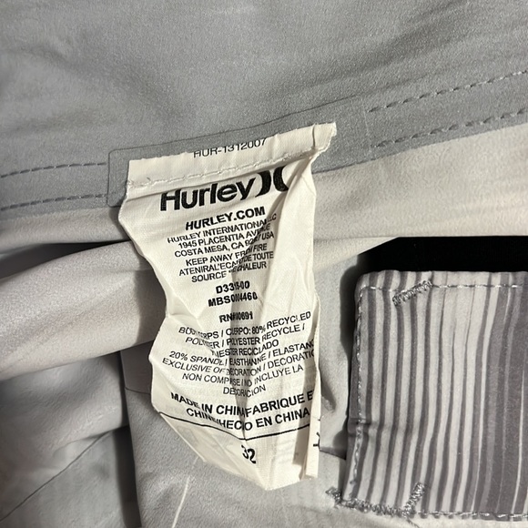 Men's Hurley Phantom Boardshorts, Gray/Black, 32, MBS0004460-06F - Picture 5 of 7